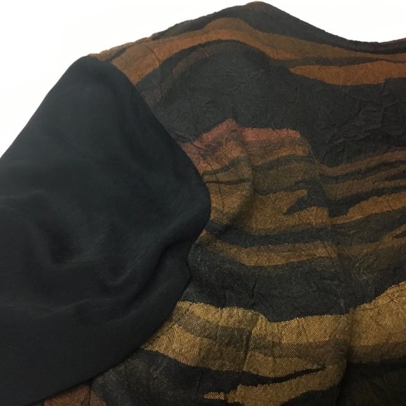 Retro Short Blazer/Shrug Camouflage Like Print Sz M - Picture 9 of 9